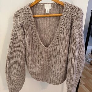 Cozy Taupe Knit Sweater